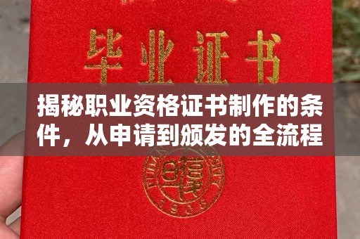 佛冈揭秘职业资格证书制作的条件，从申请到颁发的全流程解析
